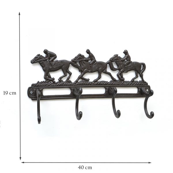Four Piece Race Horse Coat Hook Rack