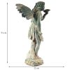 Garden Fairy with Lily in Verdigris Finish
