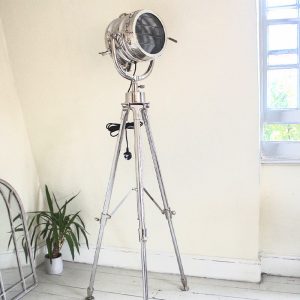 Large Stainless Steel Searchlight Floor Lamp