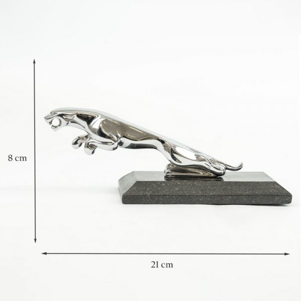 Stainless Steel Jaguar Ornament with Granite Base