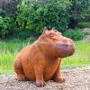 Cast Iron Outdoor Hippo Statues in Large and Small
