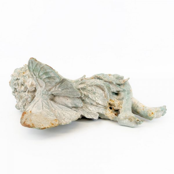 Cast Iron Lying Fairy in Verdigris Finish