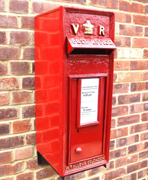 Victorian Regina Cast Iron VR Red Post Box