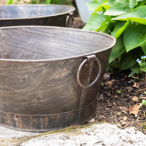 Set of Three Metal Garden Planters