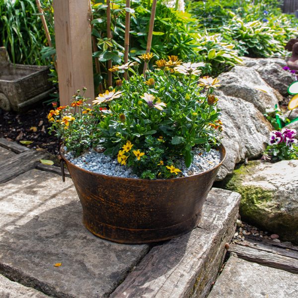 Set of Three Metal Garden Planters