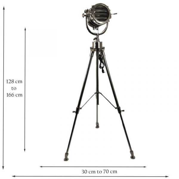 Stainless Steel Naval Indoor Spotlight on Tripod