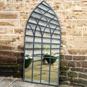 Tall Arched Metal Glass Mirror