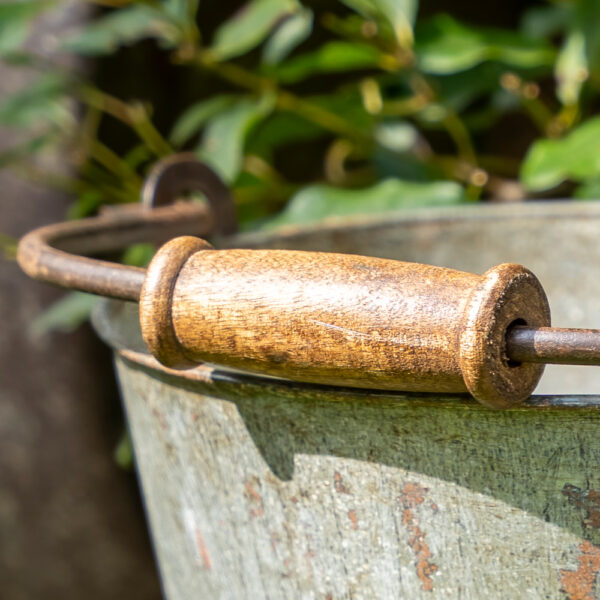 Vintage Metal Pail Garden Bucket