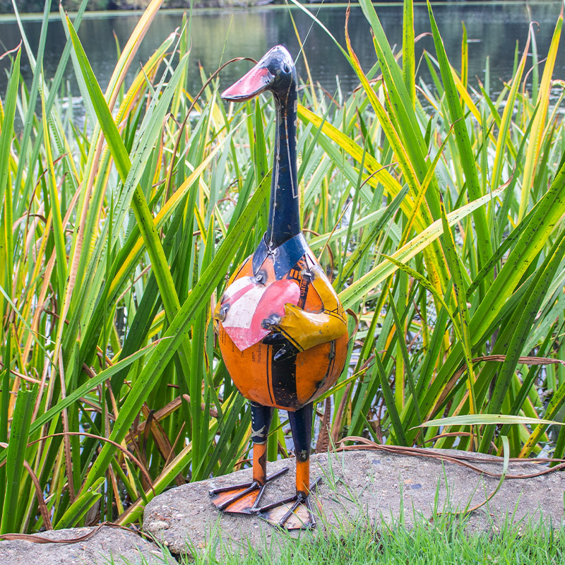 Recycled Metal Duck Statue
