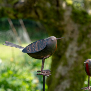 Metal Robins on Stakes Set of Three