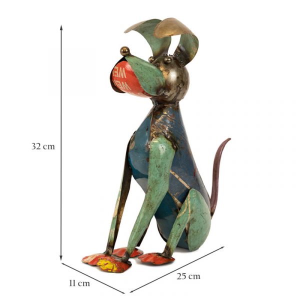 Vintage Style Sitting Metal Dog