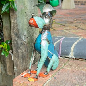 Vintage Style Sitting Metal Dog