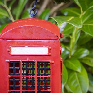 British Telephone Box Bird Feeder Front