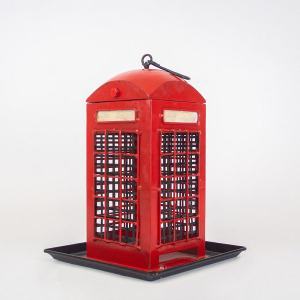 British Telephone Box Bird Feeder Front