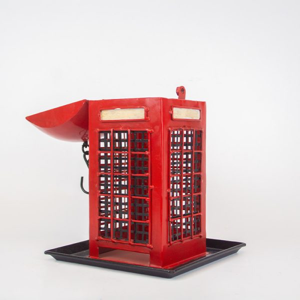 British Telephone Box Bird Feeder open