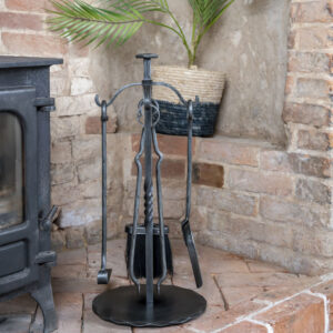 Hand Forged 4 Piece Round Companion Set