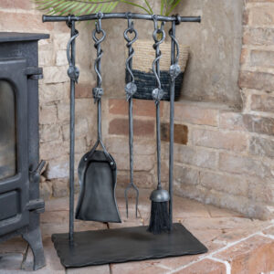 Hand Forged Leaf Fireside Companion Set