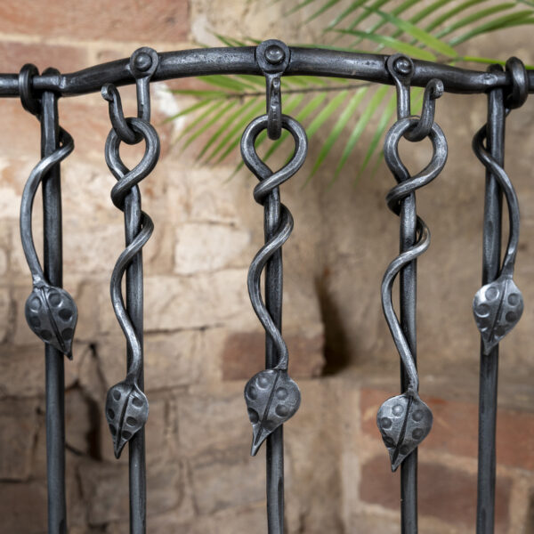 Hand Forged Leaf Fireside Companion Set