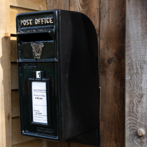 Black Irish Cast Iron Post Box
