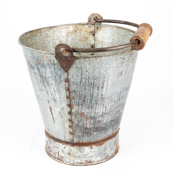 Vintage Metal Pail Garden Bucket