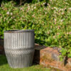 Tall Galvanised Chevron Dolly Planters